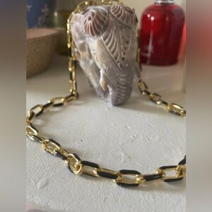 NWOT Black and Gold Chain Link Necklace